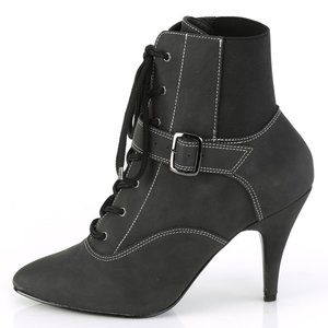 Transgender Pointed Toe Lace Up High Heel Ankle Boots